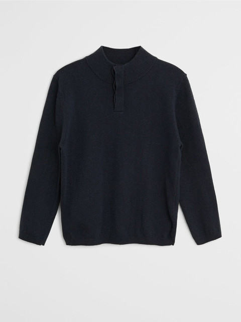 

Mango Kids Boys Navy Blue Solid Pullover