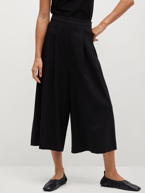 

MANGO Women Black Regular Fit Solid Sustainable Culottes