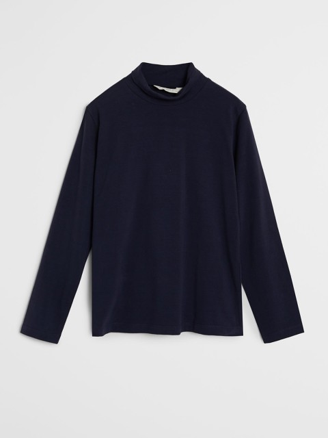 

Mango Kids Boys Navy Blue Solid Turtle Neck T-shirt