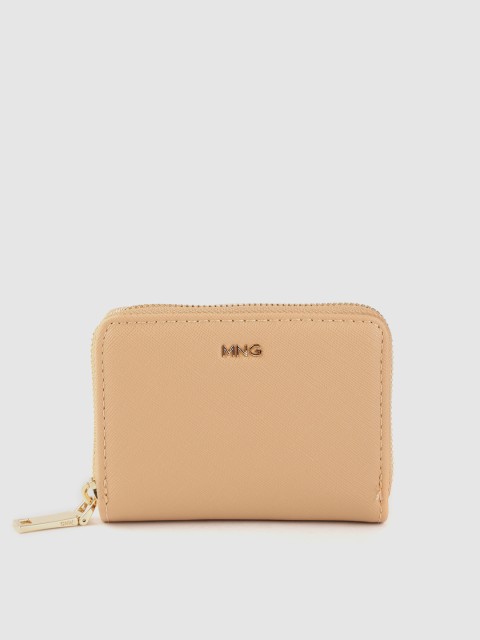 

MANGO Women Camel Brown Solid Zip Around Wallet