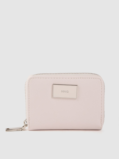 

MANGO Women Off-White Solid Zip Around Wallet
