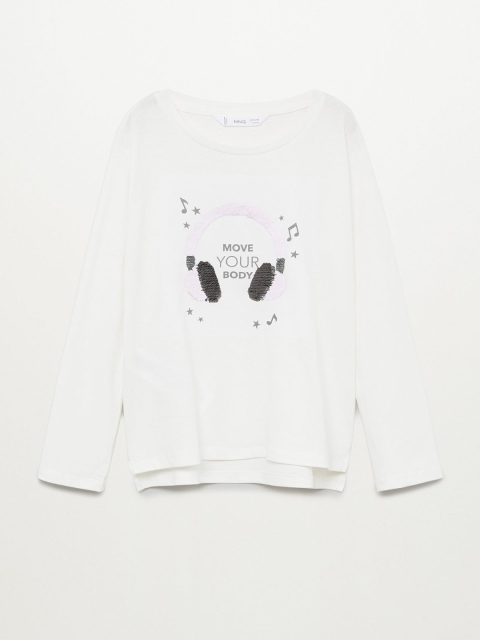 

Mango Kids Girls White Printed T-shirt