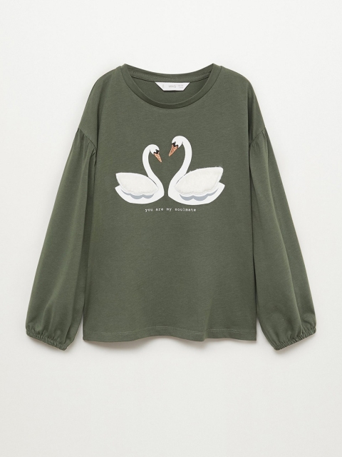 

Mango Kids Girls Grey Printed T-shirt