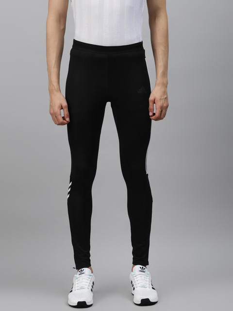 

ADIDAS Men Black Solid Run It 3-Stripes Tights