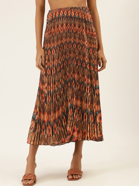 

Label Ritu Kumar Multicoloured Printed Accordion Pleat A-Line Skirt, Multi
