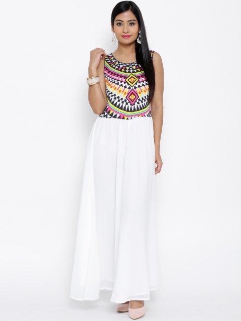 

BIBA White Printed Maxi Dress
