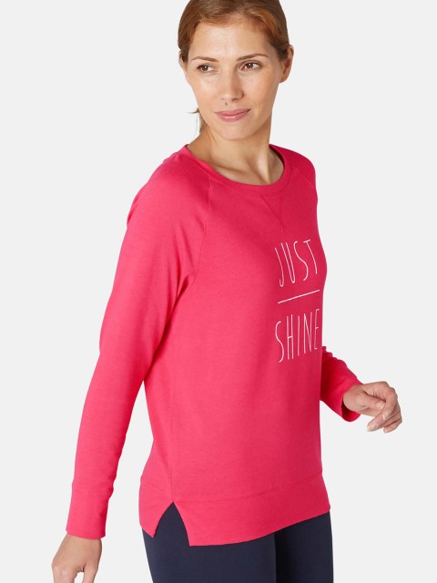 

NYAMBA By Decathlon Women Pink Printed Round Neck T-shirt