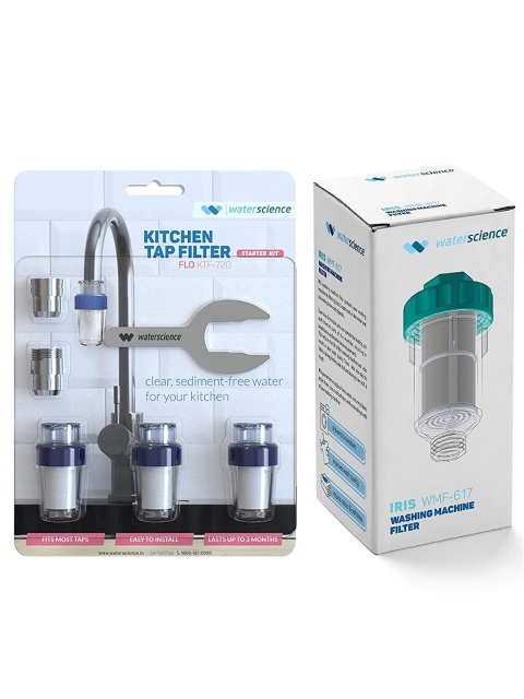 

WaterScience Washing Machine Filter & Sediment Filter Combo For Washing Machine & Kitchen Faucet, Multi