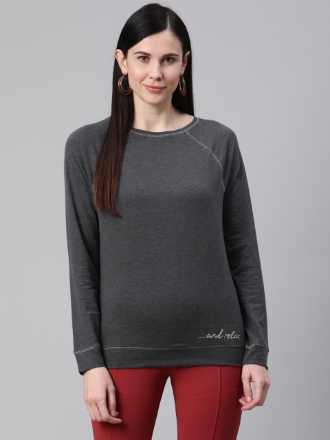 

Marks & Spencer Women Charcoal Grey Solid Lounge T-shirt