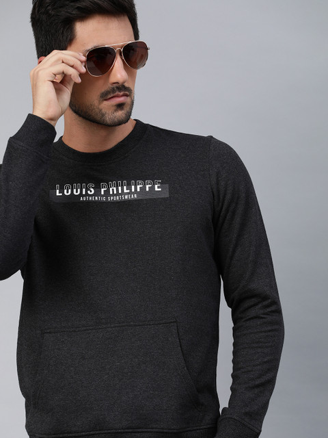 

Louis Philippe Sport Men Charcoal Printed Sweatshirt