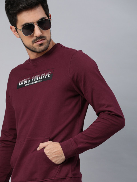 

Louis Philippe Sport Men Burgundy Printed Sweatshirt