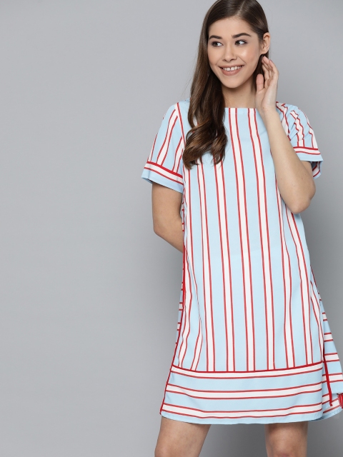 

Mast & Harbour Women Blue & Red Striped Shift Dress