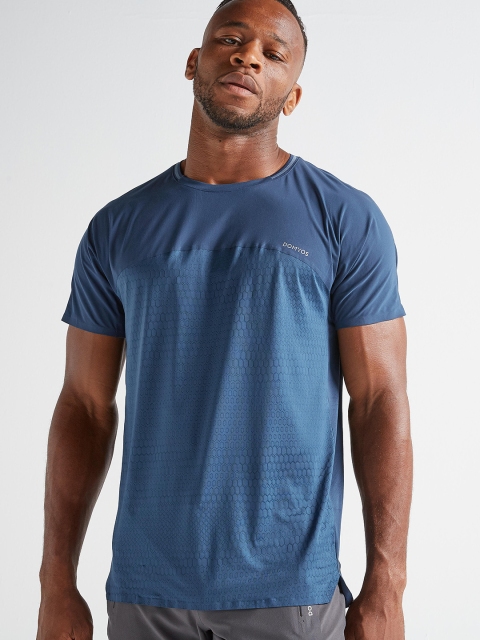 

Domyos By Decathlon Men Blue Solid Round Neck T-shirt