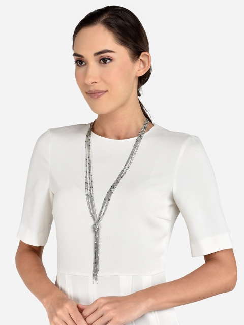 

Toniq Silver Multi Layered Necklace For Women