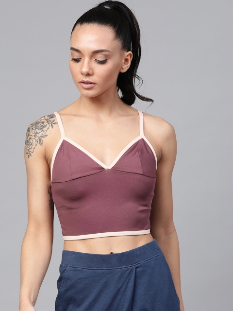 

DOROTHY PERKINS Women Burgundy Solid Yoga Bralette Top