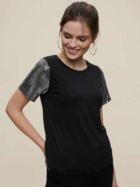 

DOROTHY PERKINS Women Black Solid Top
