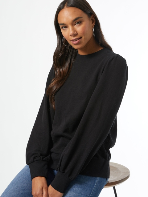 

DOROTHY PERKINS Women Black Solid Sweatshirt