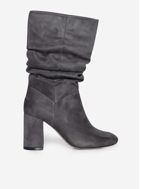 

DOROTHY PERKINS Women Charcoal Solid Heeled Boots