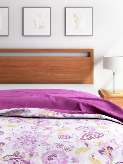 

House This Purple & White Printed AC Double Quilt (Comforter)