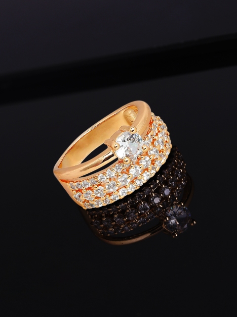 

Rubans Gold Plated Stone Studded Handcrafted Finger Ring