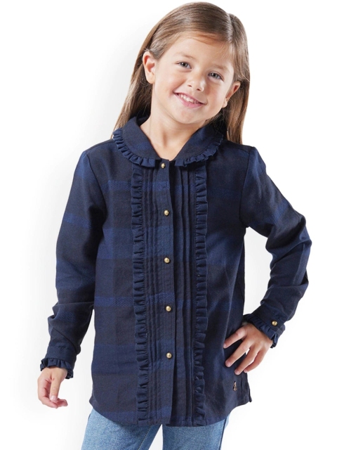 

Cherry Crumble Girls Blue Striped Top