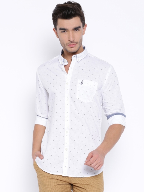 

BAY ISLAND White Printed Casual Shirt