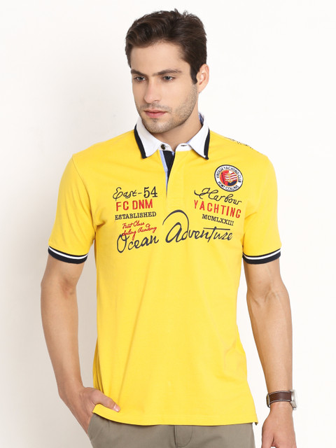 

Fort Collins Yellow Embroidered Detail Polo T-shirt