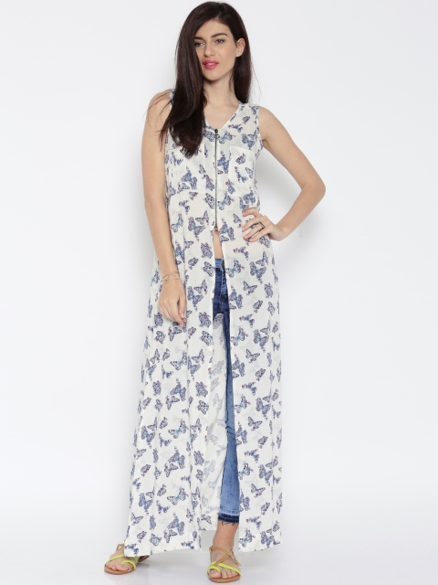 

Tokyo Talkies White Printed Maxi Top