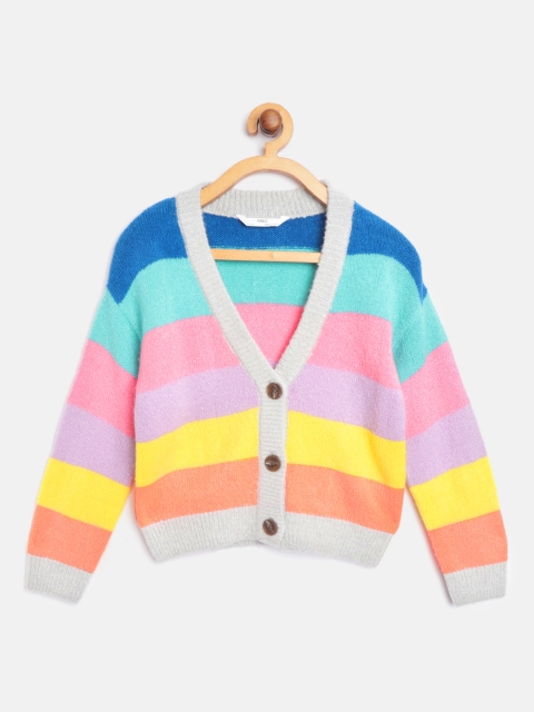 

Marks & Spencer Girls Multicoloured Striped Cardigan Sweater, Multi