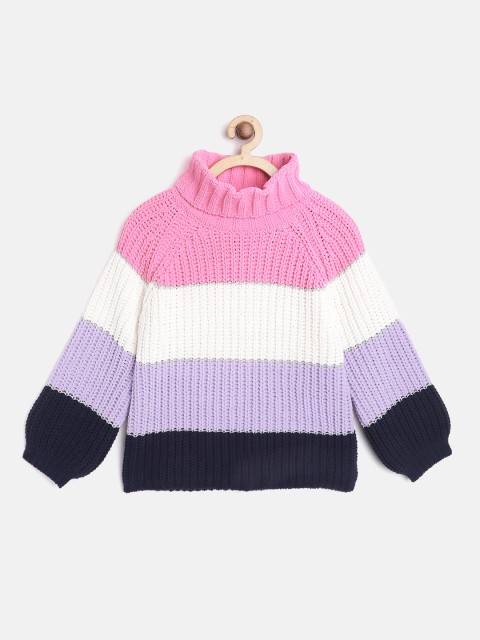 

Marks & Spencer Girls Multicoloured Striped Pullover Sweater, Multi