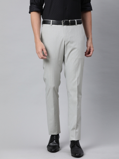 

SUITLTD Men Grey Slim Fit Solid Formal Trousers
