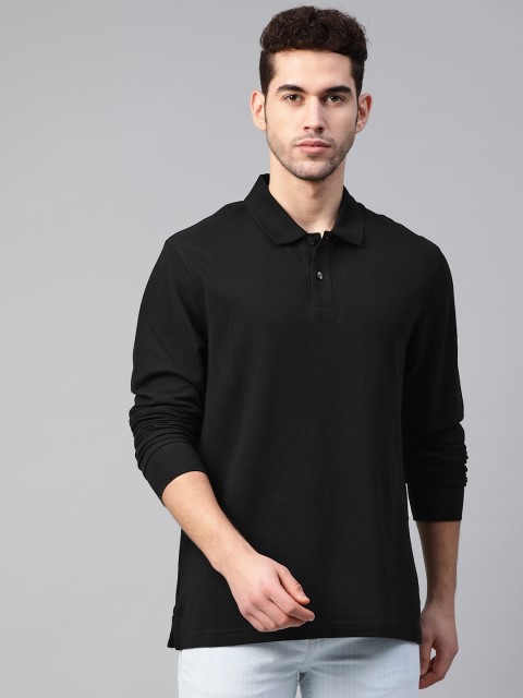 

Marks & Spencer Men Black Solid Polo Collar T-shirt