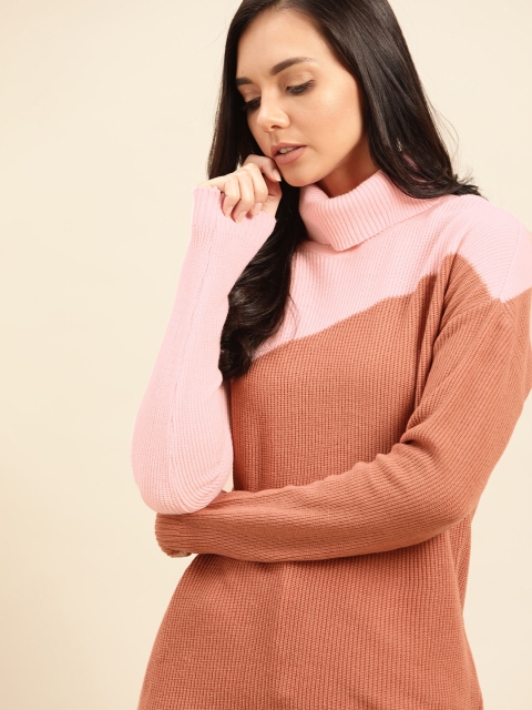 

ether Women Pink Colourblocked Sweater