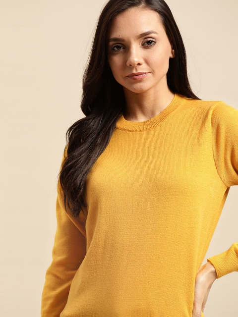 

ether Women Mustard Yellow Solid Pullover