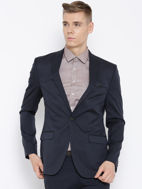 

SUITLTD Navy Single-Breasted Formal Blazer, Navy blue