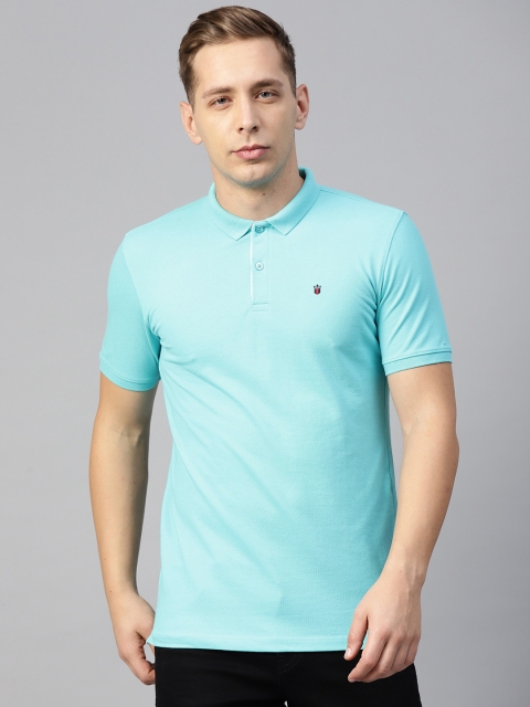 

Louis Philippe Jeans Men Blue Solid Polo Collar T-Shirt