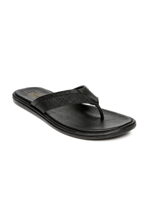 

Alberto Torresi Men Black Leather Sandals