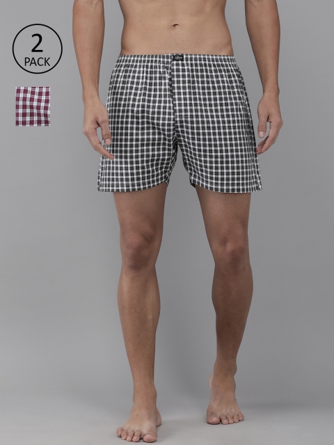 

Roadster Men Pack of 2 Checked Pure Cotton Boxers RD-BOX-2pp-N13, Red