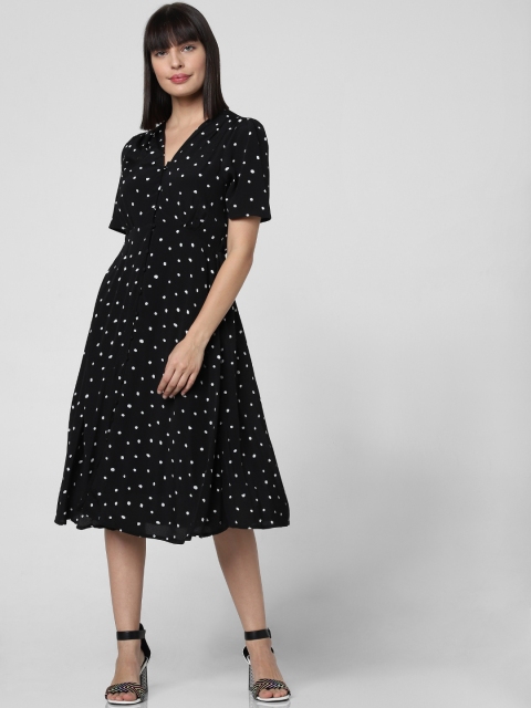 

Vero Moda Women Black & White Printed A-Line Dress