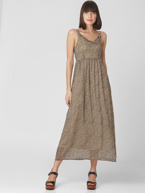 

Vero Moda Women Beige & Black Printed Maxi Dress