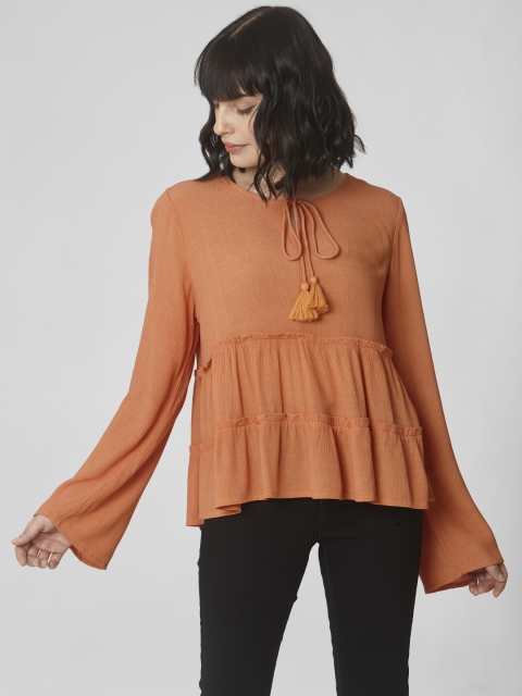 

Vero Moda Women Peach-Coloured Solid Top