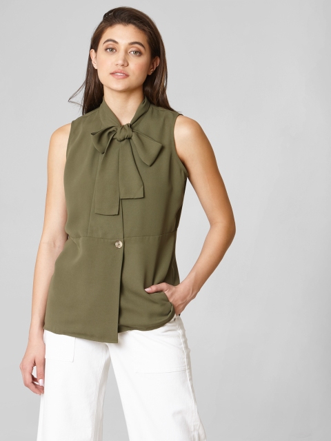 

Vero Moda Women Olive Green Solid Top