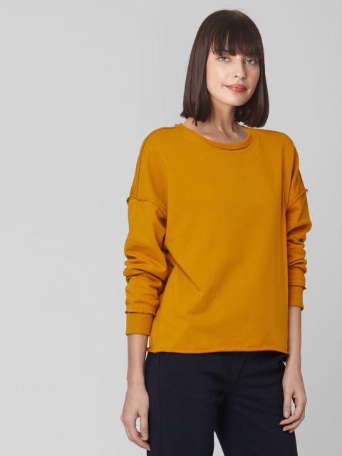 

Vero Moda Women Mustard Brown Solid Sweatshirt