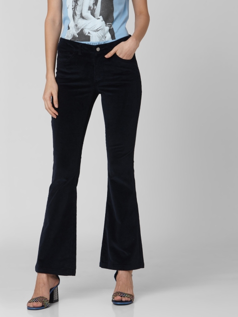 

Vero Moda Women Navy Blue Flared Solid Bootcut Trousers