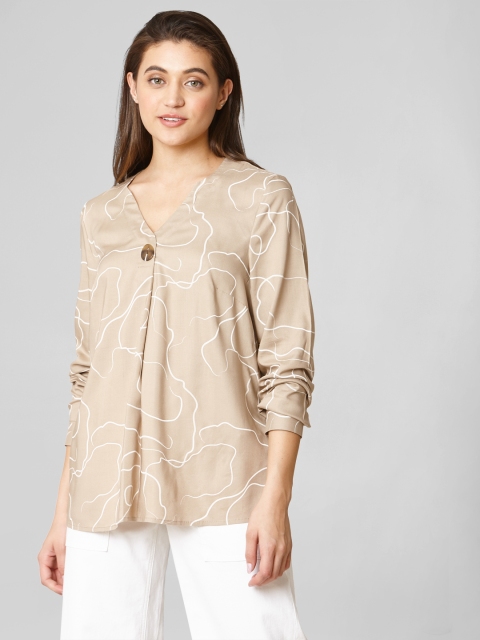

Vero Moda Women Beige Printed Top
