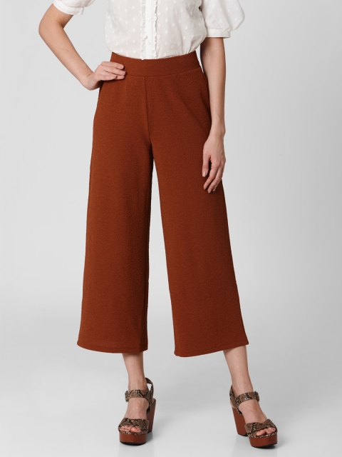 

Vero Moda Women Rust Brown Straight Fit Solid Parallel Trousers