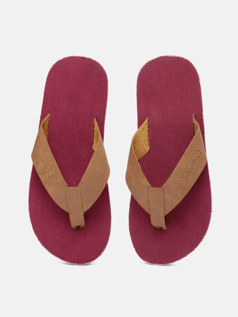 

WROGN Men Brown Thong Flip-Flops