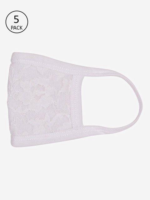 

Skidlers Women 5 Pcs White 2-Ply Anti-Pollution Reusable Cloth Masks
