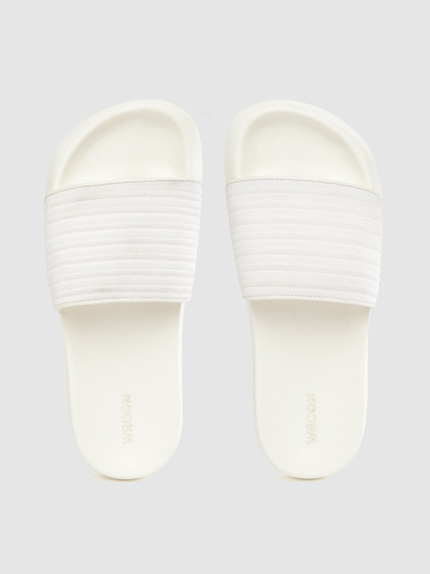

WROGN Men White Self-Striped Sliders