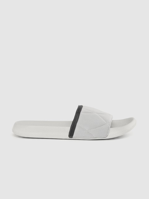

WROGN Men Grey Quilted Sliders